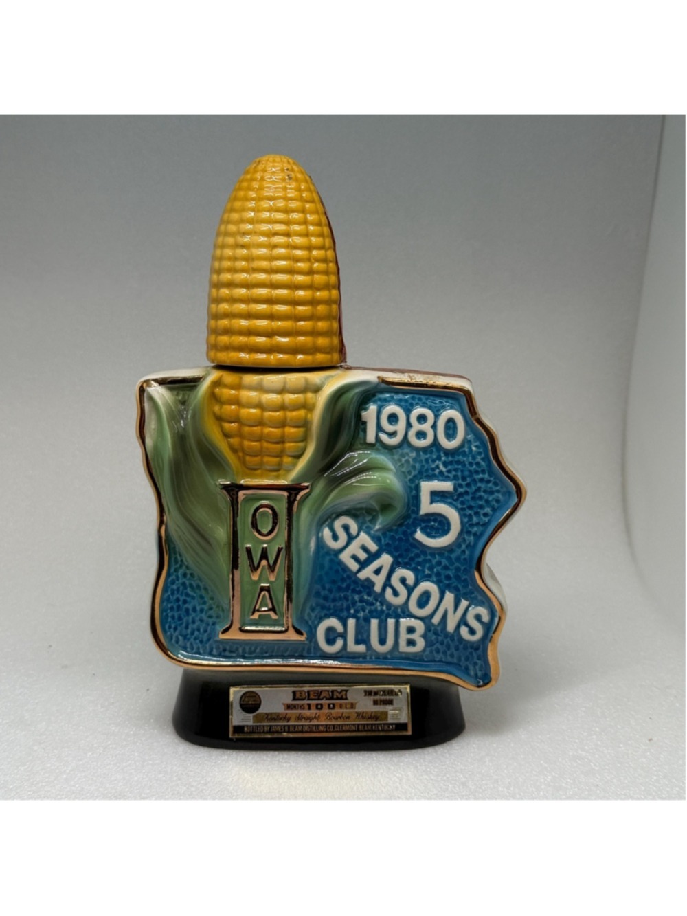 Vintage Iowa 1980 Five Seasons Club Commemorative Decanter